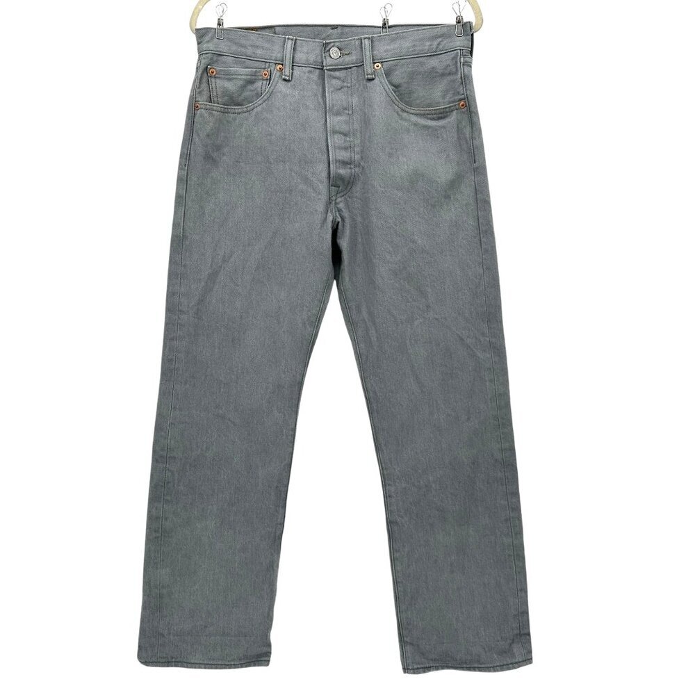 Levi's 501 gray denim jeans, button fly, 100% cotton, 32x30
